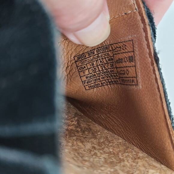 Uggs black suede fringed espadrille slides, EUC, size 7 - Picture 7 of 8